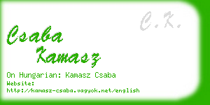 csaba kamasz business card